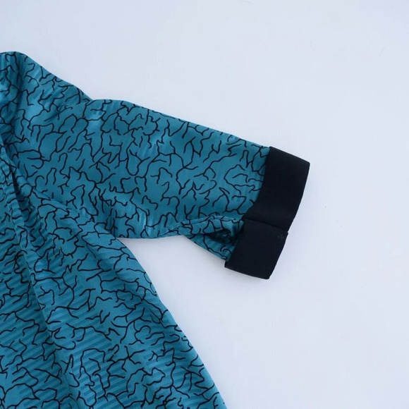 Vintage 90'S Nu-Mode Petites Teal Pleated Drop Waist Midi Dress Size 9/10 - Picture 9 of 12